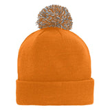 NCAA Tennessee Volunteers Kids Primary Basic Cuff Knit Hat w/ Pom, Light Orange, Kids One Size