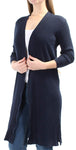 Style & Co. Womens Petites Striped Ribbed Duster Sweater Navy PM