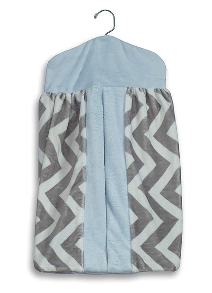 Baby Bedding Minky Chevron Diaper Stacker, Blue