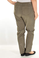 Karen Scott Womens Petites Corduroy Comfort Waist Ankle Pants Green PXL