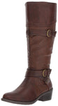 Easy Street Women's Kelsa Plus Harness Boot, Brown/Embossed, 6 W US