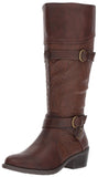 Easy Street Women's Kelsa Plus Harness Boot, Brown/Embossed, 6 W US