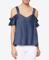 Sanctuary Annie Cold-Shoulder Top Dark Wash XS