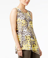 ALFANI PETITE PRINTED ASYMMETRICAL TO YELLOW PXS