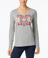 Columbia Rocky Butte Graphic Long-Sleev Charcoal Heather S