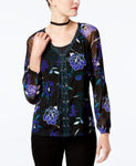 INC International Concepts Petite Floral-Print Lace-Up To Floral Flow PS