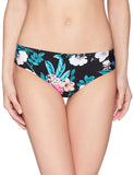 Coastal Blue Women's Swimwear Full Coverage Bikini Bottom, Jaded/Ebony Floral Print, XS (0-2)