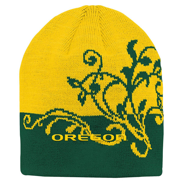 NCAA Oregon Ducks Youth Girls Jacquard Cuffless Two Toned Hat, Dark Green, Youth One Size