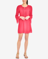 Ny Collection Solid Bell Sleeve Dress Orange PL