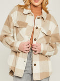 Women Flannel Jacket/Shacket, Fall Winter Fleece Plaid Oversized Fit