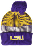 NCAA Lsu Tigers Youth Boys Team Stripe Cuffed Hat w/ Pom, Multi, Youth One Size