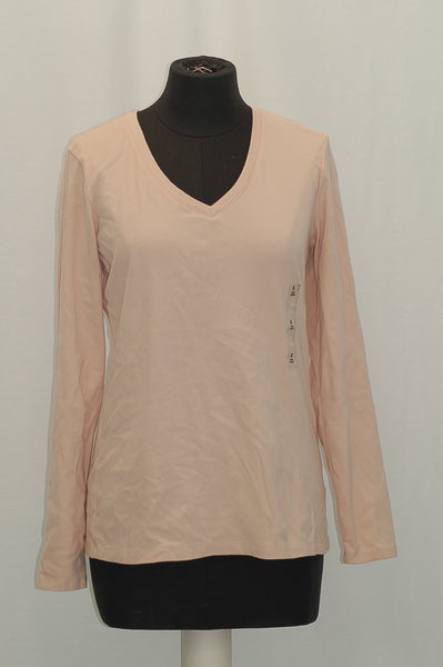 Style Co V-Neck Knit Top Peony Blush S