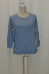 JM Collection Three-Quarter-Sleeve Scoop-Neck Soft Blue L