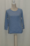 JM Collection Three-Quarter-Sleeve Scoop-Neck Soft Blue L