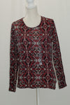 Charter Club Cotton Printed Top New Red Amore Combo M