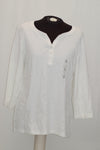 Karen Scott Cotton Henley Top Bright White XXL