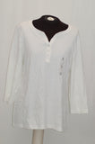 Karen Scott Cotton Henley Top Bright White XXL