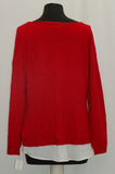 Charter Club Layered-Look Brooch Sweater New Red Amore L