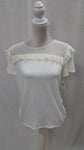 MAISON JULES Swiss Dot Lace Short Sleeve Blouse White M