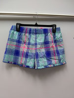 Jenni Plaid Boxer Pajama Shorts Blue Plaid S