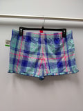 Jenni Plaid Boxer Pajama Shorts Blue Plaid L