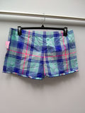 Jenni Plaid Boxer Pajama Shorts Blue Plaid L