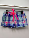 Jenni Plaid Boxer Pajama Shorts Blue Plaid XS