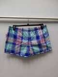 Jenni Plaid Boxer Pajama Shorts Blue Plaid L