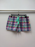 Jenni Cotton Flannel Pajama Shorts Navy Plaid S