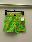 CAT & JACK KIDS  BANANA PRINT SWIM SHORT GREEN/YELLOW 2T