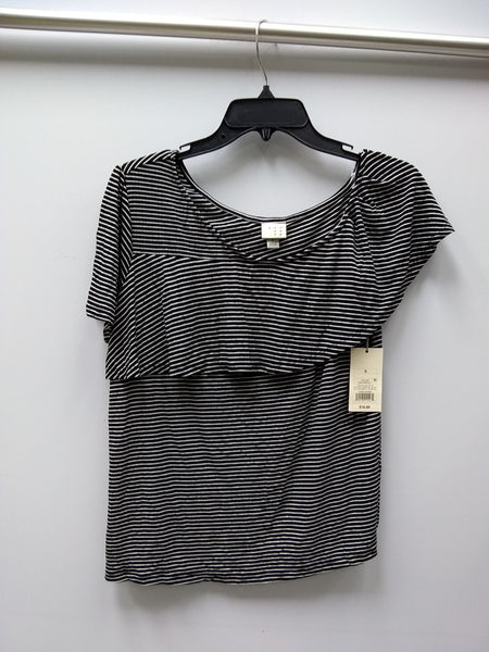 A New Day Women's Top Black Stripes Small