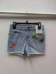 CAT & JACK GIRL FADED DENIM BUTTERFLY PATCHES SHORTS