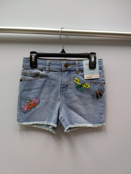 CAT & JACK GIRL FADED DENIM BUTTERFLY PATCHES SHORTS