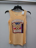 WONDER WOMAN SCOOPNECK GRAPHIC TANK TOP APRICOT HEATHER L