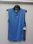 RUSSELL MENS VENTILATED TRAINING MUSCLE SHIRT BLUE/GRAY S