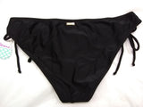 Raisins Women's Hipster Bikini Bottom with Side Ties Black M