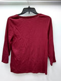 Charter Club Petite Three-Quarter Sleeve Sc Cranberry Red PL