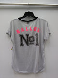 Material Girl Juniors Lace-Up Graphic T-Shirt Ballers XL