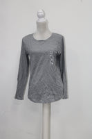 Style & Co. Womens Long Sleeves Slub T-Shirt Gray M