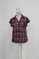 Style & Co. Women's Petite Plaid Button-Down Shirt Heirloom Checks PM