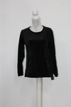 Karen Scott Velour Sweatshirt Deep Black XL