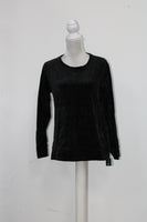 Karen Scott Velour Sweatshirt Deep Black XL