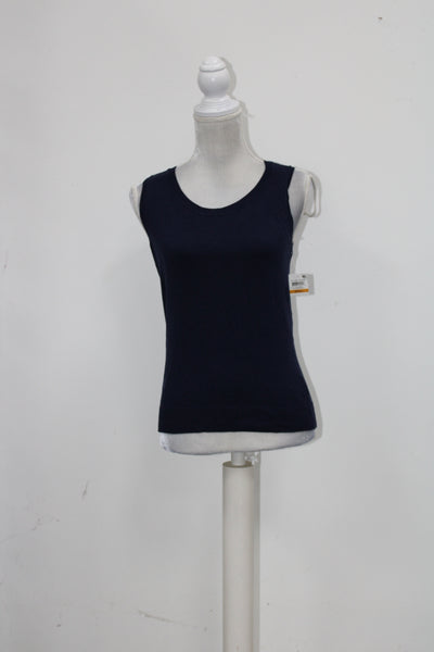 Charter Club Sleeveless Scoopneck Sweater Parisian Navy S