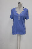 TOMMY HILFIGER LACE VNECK TOP, BLUE, XL