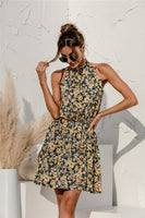 Floral Halter Neck Dress