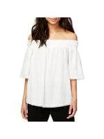 RACHEL Rachel Roy Cotton Off-The-Shoulder Top White XS