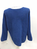 Style & Co. Women's Blue Chenille V Neck Long Sleeve Sweater XL