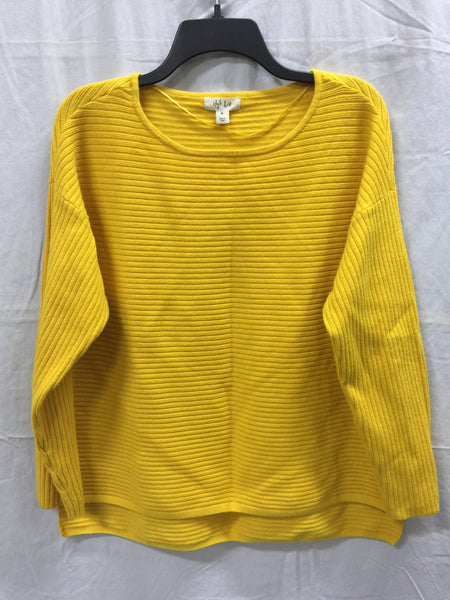 Style & Co Sweater Boatneck Rib Pullover Yellow M