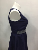 Nine West Embellished Fit Flare Dress Navy 10