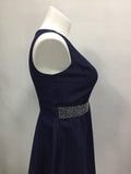 Nine West Embellished Fit Flare Dress Navy 10